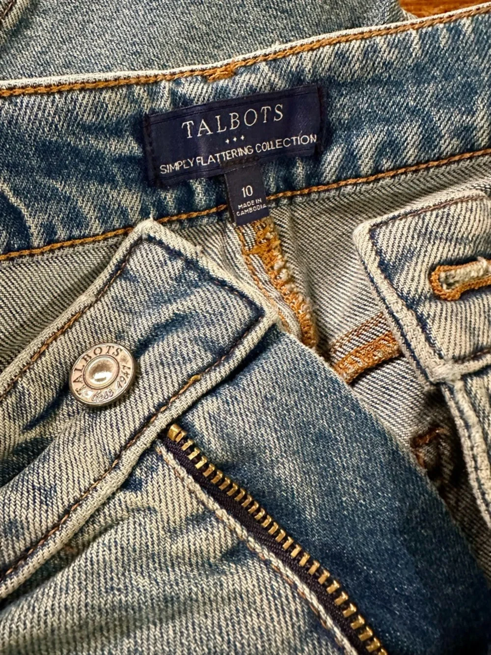 Talbots Simply Flattering Coll Emb Lt Blue Womens Wide Leg Mom Jeans - Picture 3 of 7